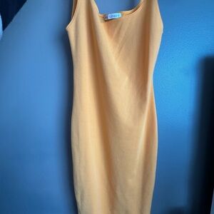 Orange Sheer Strap Dress